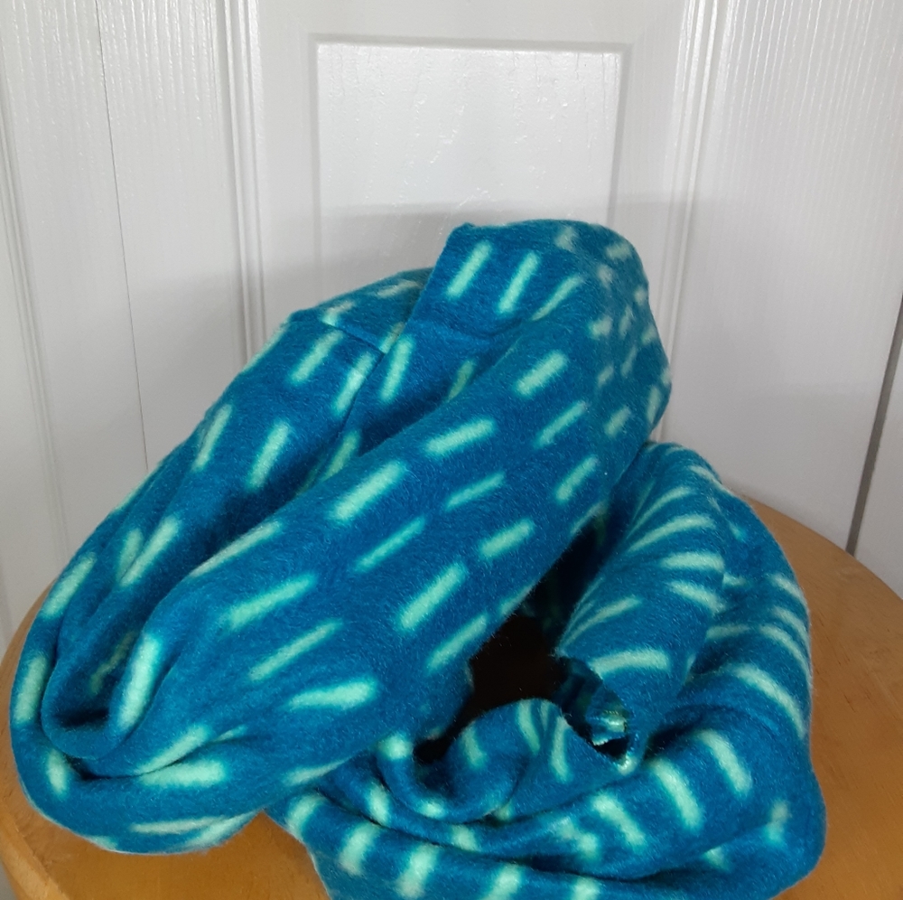 Blue felt neck warmer (neck gage or neck gator)